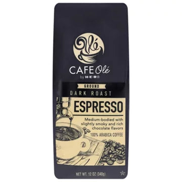 HEB Cafe Ole Espresso Ground Coffee 12oz - 2 Bags