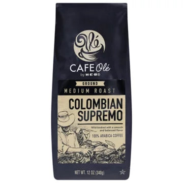 HEB Cafe Ole Colombian Supremo Ground Coffee 12oz - 2 Bags