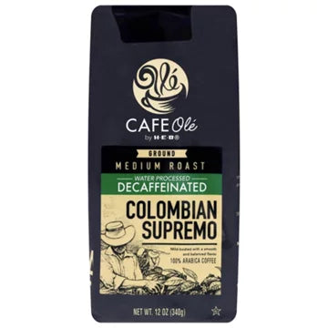 HEB Cafe Ole Decaf Colombian Supremo Ground Coffee 12oz - 2 Bags