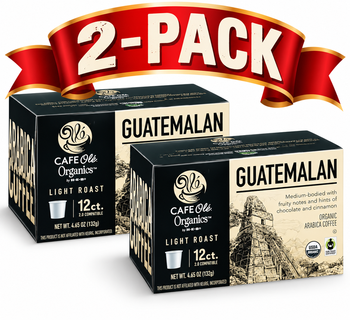 HEB Cafe Ole Organics Guatemalan K-Cups 12 ct - 2 Boxes