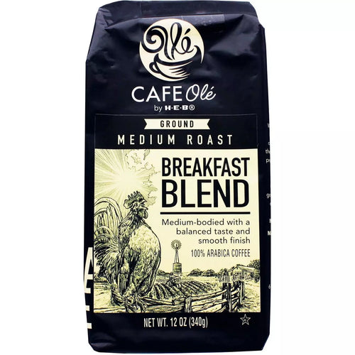 HEB Cafe Ole Breakfast Blend Ground Coffee 12oz - 2 Bags