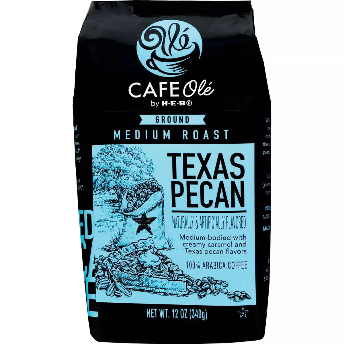 HEB Cafe Ole Texas Pecan Ground Coffee 12oz - 2 Bags