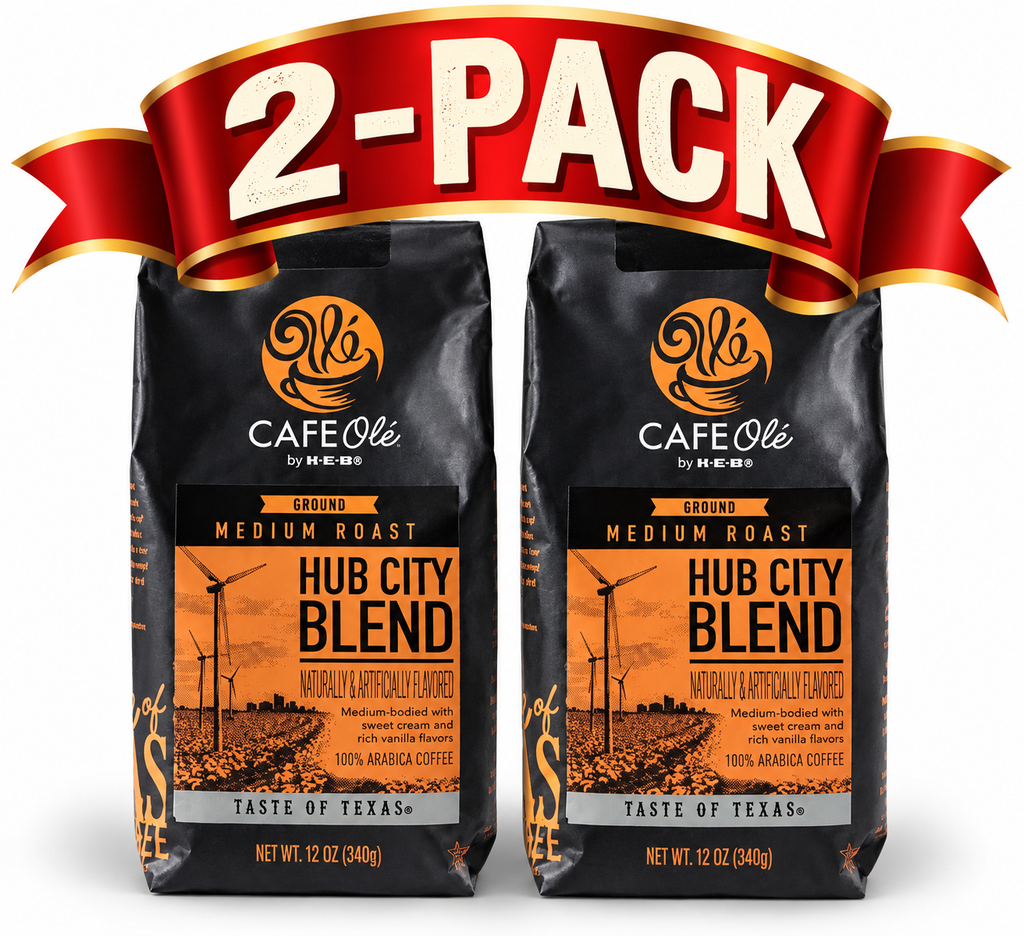 HEB Cafe Ole Hub City Blend Whole Bean Coffee 12 oz - 2 Bags