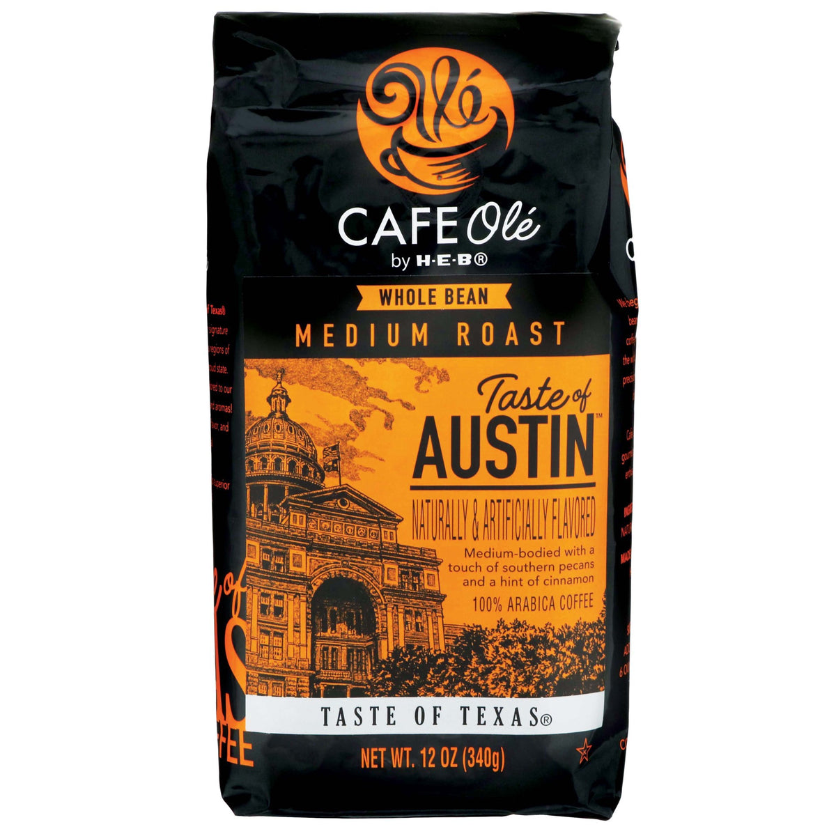 Cafe Ole by H-E-B Taste of Austin Medium Roast Whole Bean Coffee 12 oz