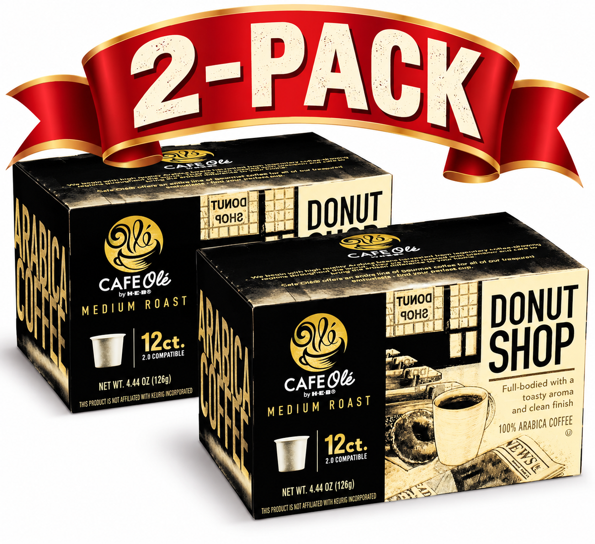 HEB Cafe Ole Donut Shop K-Cups 12 ct - 2 Boxes