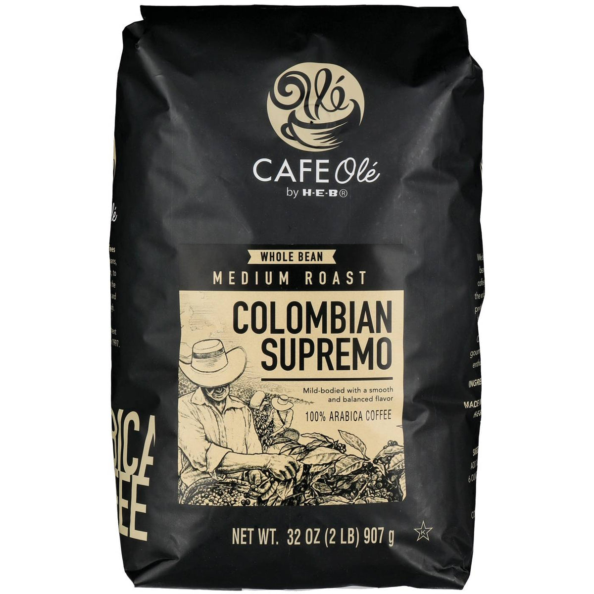 Cafe Ole by H-E-B Colombian Supremo Medium Roast Whole Bean Coffee 2 lb