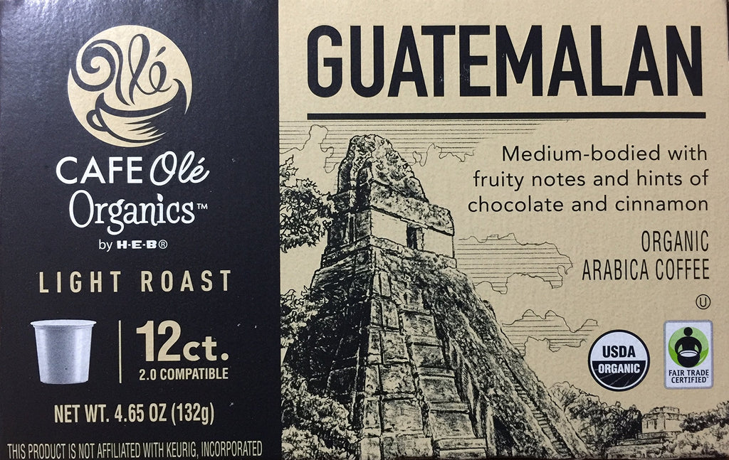 Cafe Ole Organics by H-E-B Guatemalan Light Roast Single Serve Cups 12 ct